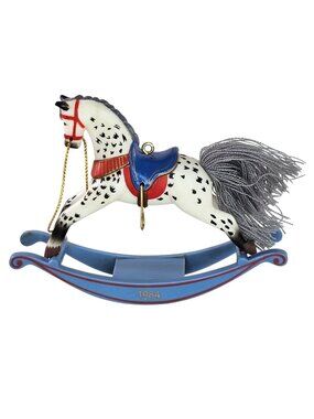 1984 Hallmark Rocking Horse Ornament 4th In Series Vintage Keepsake Appaloosa